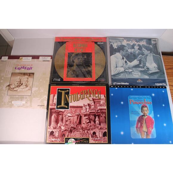 5 Laser Disc Bundle Lot: Now Voyager, Intolerance, Pinnochio, Comedy (R) - Picture 1 of 12